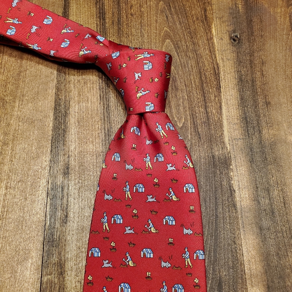 Man's Best Friend Dog Themed All Silk Hand Made Tie by ROOSTER